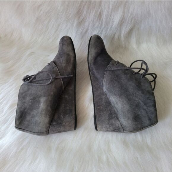 Vionic Becca Grey Suede Wedge Ankle Boots Size 10 - Picture 4 of 7